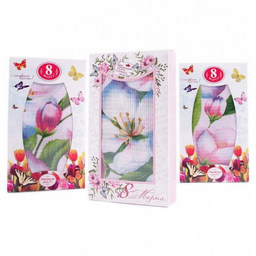 Набор вафельных полотенец Купон 50х63 см 29432-2 Тейково в шоколадке 8 марта в Ростове-на-Дону