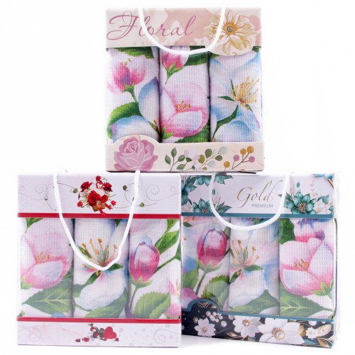 Набор вафельных полотенец Купон 50х63 см 3 штуки в коробке 29432-2 Тейково из Иваново