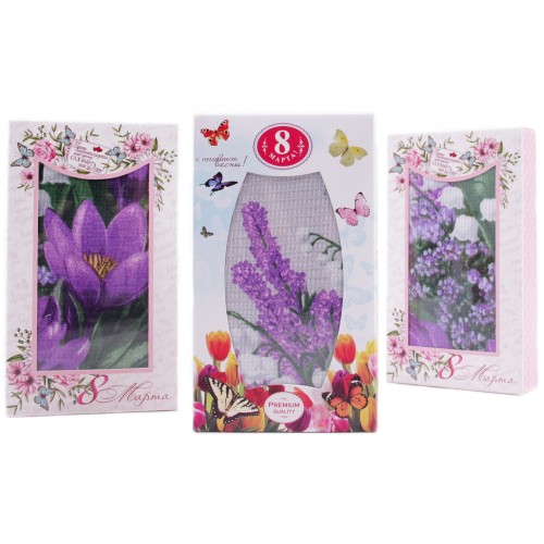 Набор вафельных полотенец Купон 50х63 см 29493-1 Тейково в шоколадке 8 марта в Перми