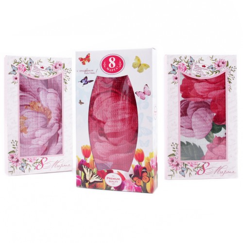 Набор вафельных полотенец Купон 50х63 см 29495-1 Тейково в шоколадке 8 марта из Иваново