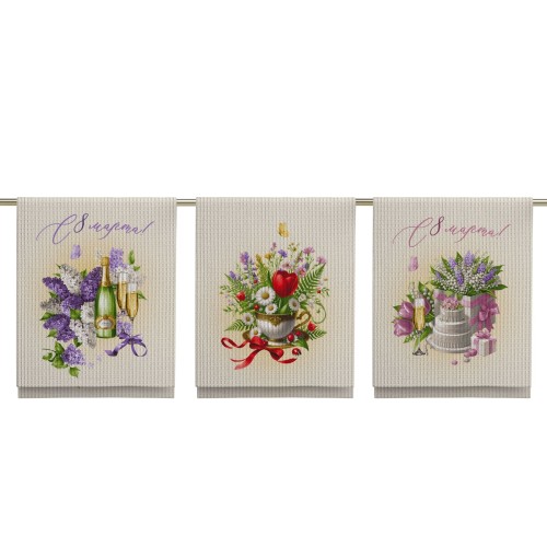 Набор вафельных полотенец Купон 50х63 см 3 штуки в пакете 29483-1 тк из Иваново