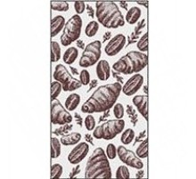 Полотенце махровое пестротканое жаккардовое Кофе с круассанами 8046