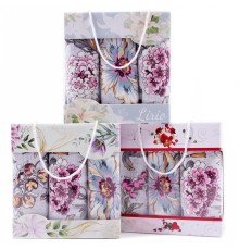 Набор полотенец рогожка 40х75 см в коробке 3 штуки 13602-1 ад