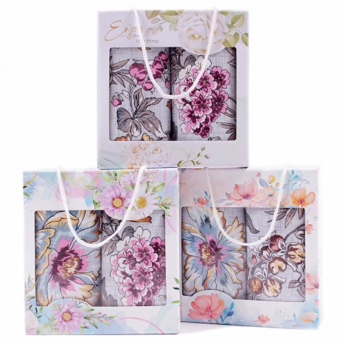 Набор полотенец рогожка 40х75 см в коробке 2 штуки 13602-1 ад в Воронеже