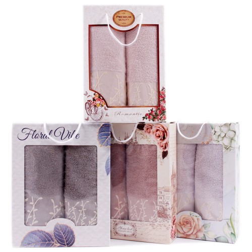 Набор полотенец махровых 6806556 6805556 в коробке Б+Л из Иваново