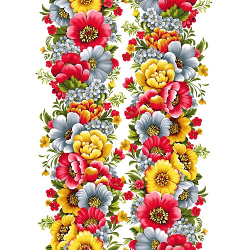 Салфетка-дорожка на стол хлопковая Жостовская дорожка 29408-1 тк из Иваново