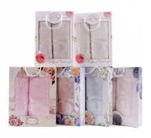 Набор полотенец велюр-махра 7263 Б+Л