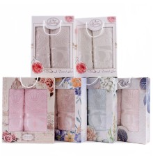 Набор полотенец велюр-махра 7263 Б+Л