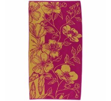 Полотенце махровое жаккардовое пестротканое Мак садовый 7796