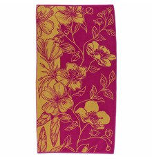 Полотенце махровое жаккардовое пестротканое Мак садовый 7796