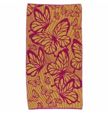 Полотенце махровое жаккардовое пестротканое Райские бабочки 8093