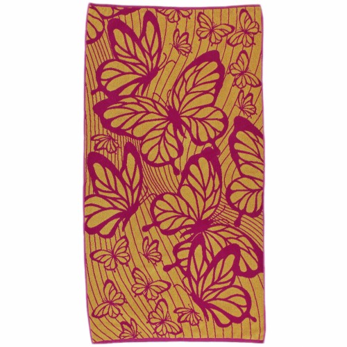 Полотенце махровое жаккардовое пестротканое Райские бабочки 8093 в Красноярске