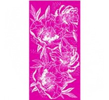 Полотенце махровое жаккардовое пестротканое Пионы 8099