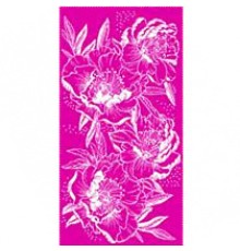 Полотенце махровое жаккардовое пестротканое Пионы 8099