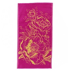 Полотенце махровое пестротканое жаккардовое Пионы-3 8101