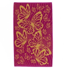 Полотенце махровое  жаккардовое пестротканое Райские бабочки-2 8094