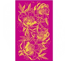 Полотенце махровое  жаккардовое пестротканое Пионы-2 8100