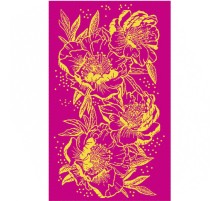 Полотенце махровое  жаккардовое пестротканое Пионы-2 8100