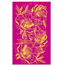 Полотенце махровое  жаккардовое пестротканое Пионы-2 8100