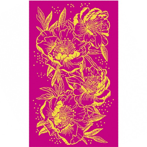 Полотенце махровое  жаккардовое пестротканое Пионы-2 8100 из Иваново