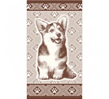 Полотенце махровое  жаккардовое пестротканое Корги-малыш 7876