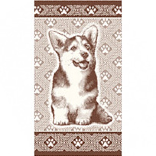 Полотенце махровое  жаккардовое пестротканое Корги-малыш 7876 из Иваново