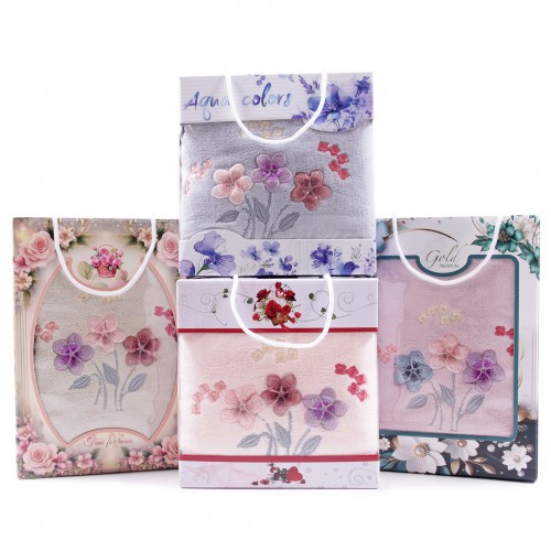 Набор полотенце микрофибра 7506297 7505297 в коробке Л из Иваново