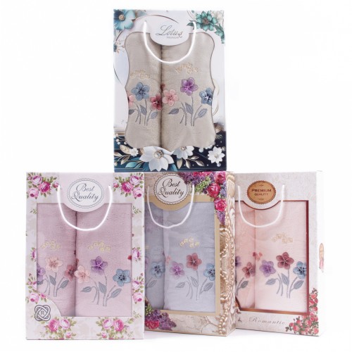 Набор полотенец микрофибра 7506297 7505297 в коробке Б+Л из Иваново