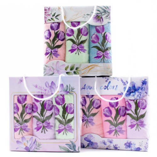 Набор полотенец микрофибра  LM80-6 в сумочке Р+Р+Р из Иваново