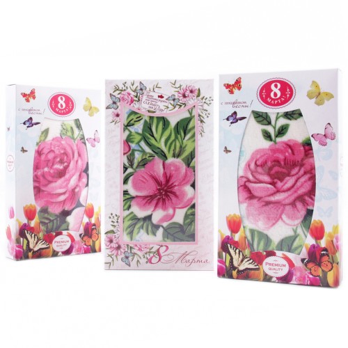 Набор полотенце микрофибра LM76 в шоколадке 8 марта Р из Иваново