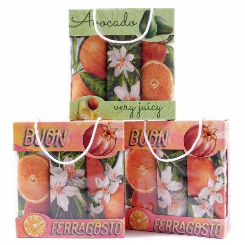 Набор полотенец рогожка 40х75 см в коробке 3 штуки 29426-1 из Иваново