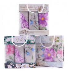 Набор полотенец рогожка 40х75 см в коробке 3 штуки 500131-1 тдл