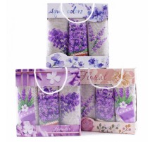 Набор полотенец рогожка 40х75 см в коробке 3 штуки 461-1 трт