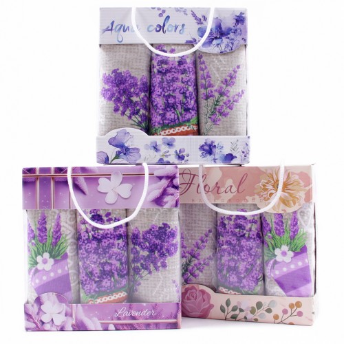 Набор полотенец рогожка 40х75 см в коробке 3 штуки 461-1 трт из Иваново