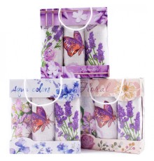 Набор полотенец рогожка 40х75 см в коробке 3 штуки 813-1П рд