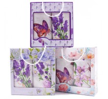 Набор полотенец рогожка 40х75 см в коробке 2 штуки 813-1П рд