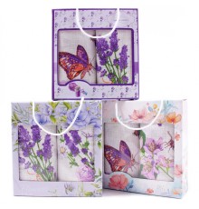 Набор полотенец рогожка 40х75 см в коробке 2 штуки 813-1П рд