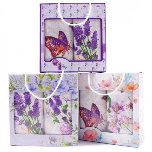 Набор полотенец рогожка 40х75 см в коробке 2 штуки 813-1П рд из Иваново