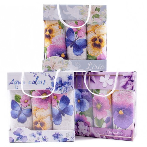 Набор полотенец рогожка 40х75 см в коробке 3 штуки 902 18742-1 тк из Иваново