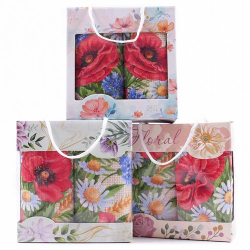 Набор полотенец рогожка 40х75 см в коробке 2 штуки 18752-1 тк из Иваново