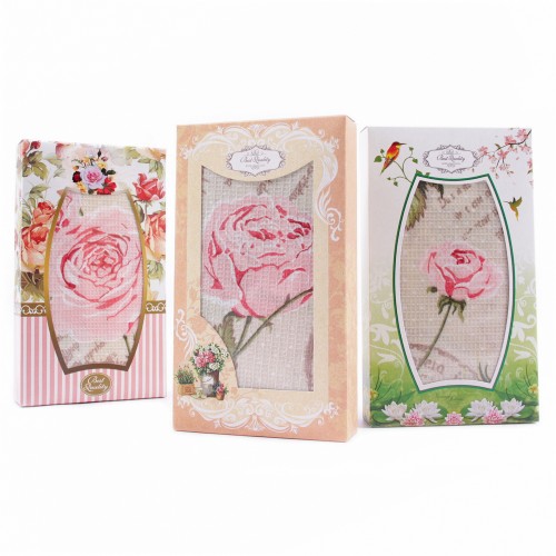 Вафельное полотенце 40х75 см 1 штука в коробке шоколадке 775-1 рд из Иваново