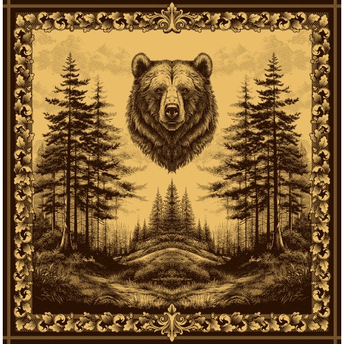 Простыня махровая пестротканная 215х220 см Медведь 8116 из Иваново