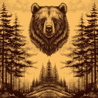 Простыня махровая пестротканная 215х220 см Медведь 8116