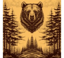 Простыня махровая пестротканная 215х220 см Медведь 8116