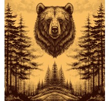 Простыня махровая пестротканная 215х220 см Медведь 8116