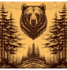 Простыня махровая пестротканная 215х220 см Медведь 8116