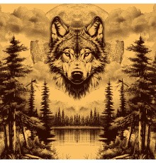 Простыня махровая пестротканная 215х220 см Волк 8115