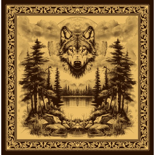 Простыня махровая пестротканная 215х220 см Волк 8115 из Иваново