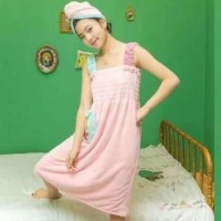 Набор - сауна микрофибра женский сарафан, чалма 966-4 вид 5 маленький