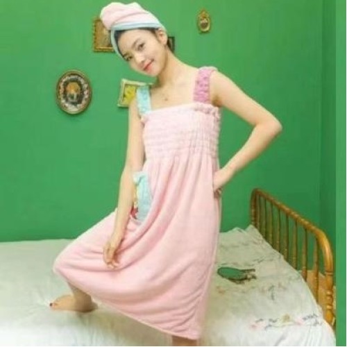 Набор - сауна микрофибра женский сарафан, чалма 966-4 вид 5 маленький из Иваново